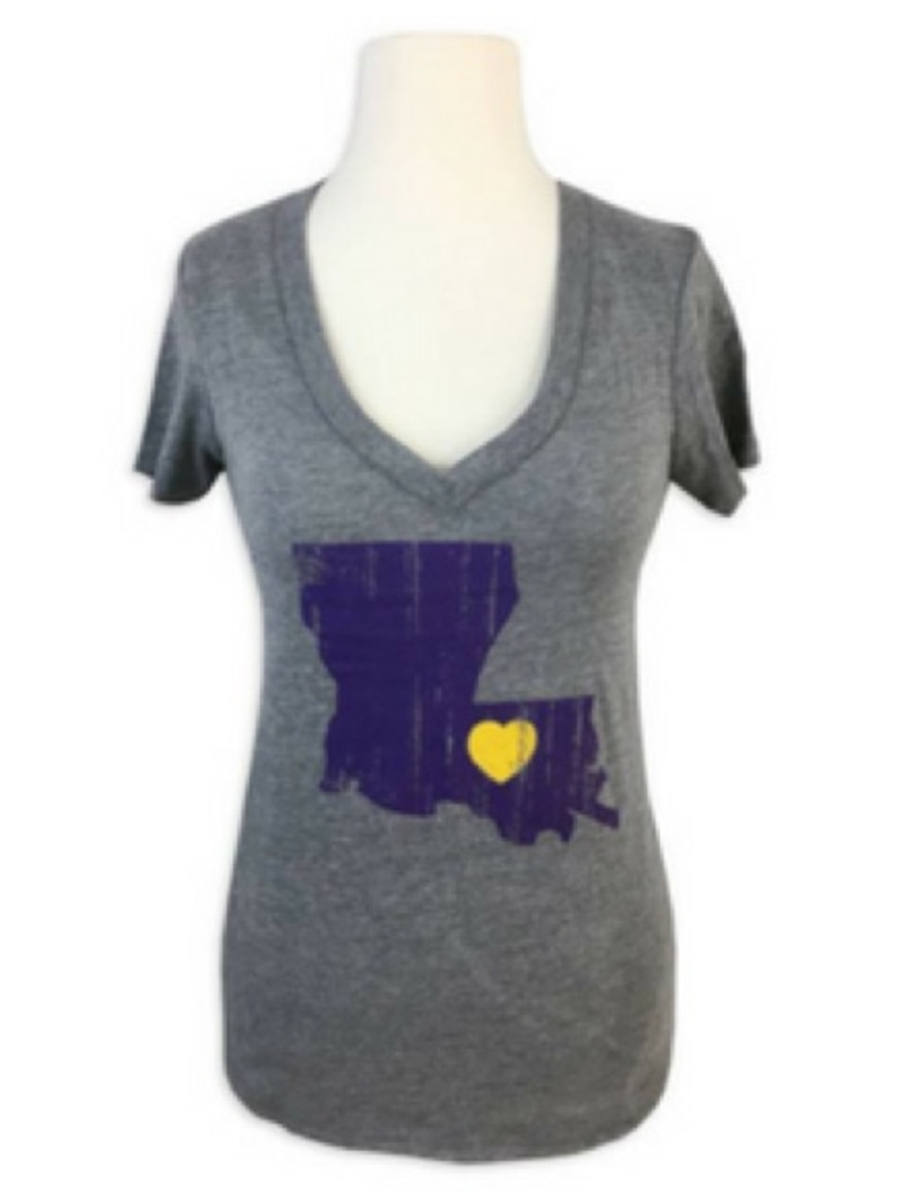 Fleurity Girl Women’s Large LSU V-neck Short Sleeve T-Shirt